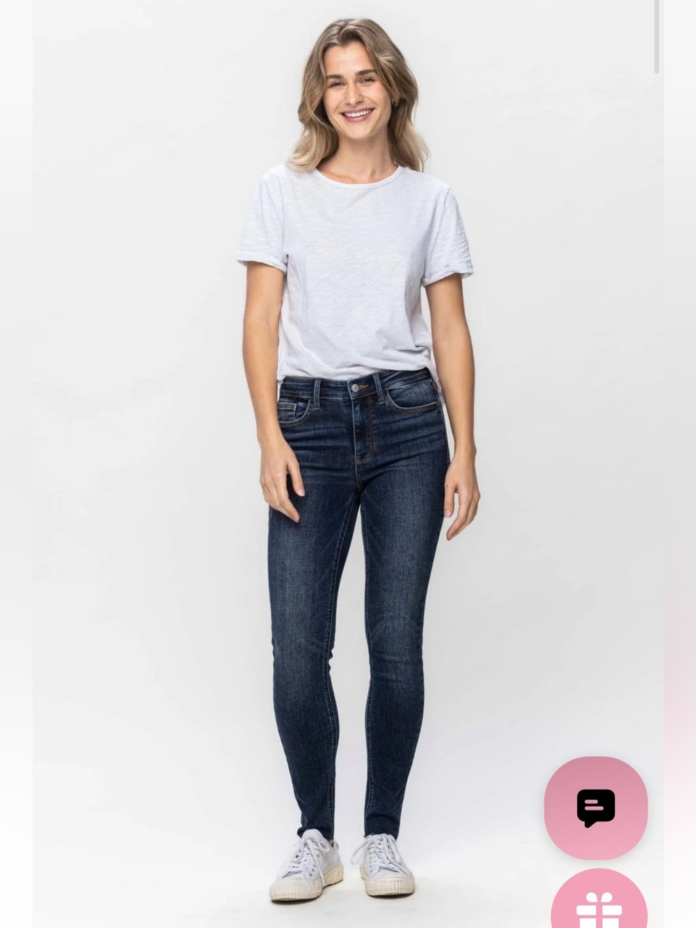 Judy Blue Mid Rise Vintage Raw Hem Skinny Denim Jeans size 28
